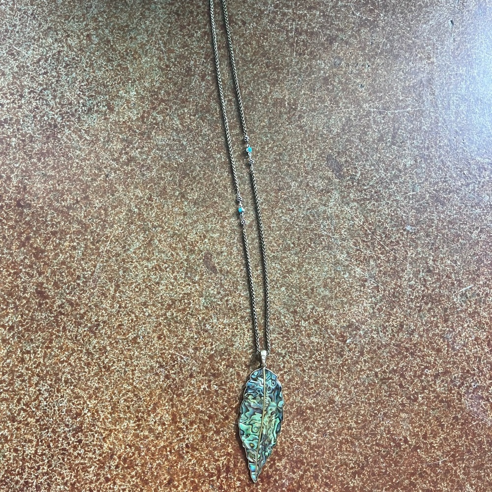 Park Lane abalone leaf necklace